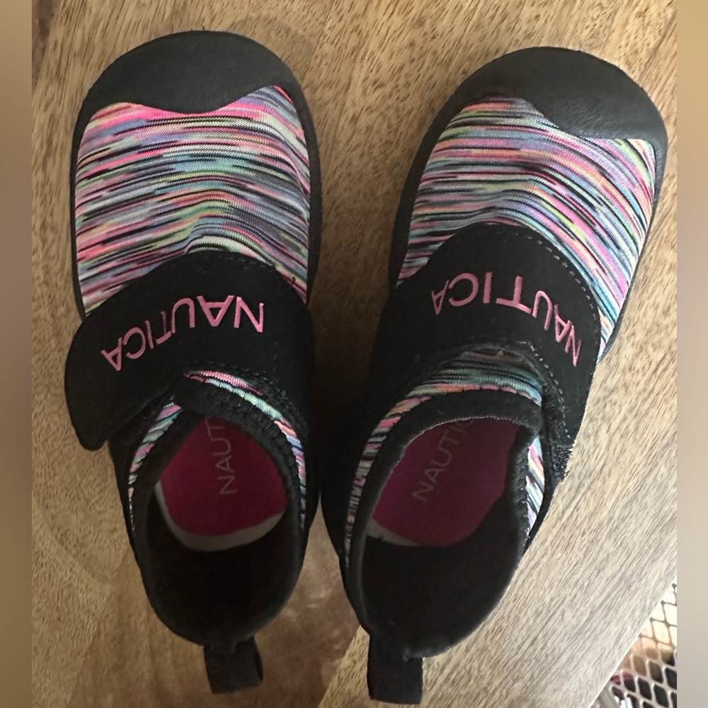 Nautica Kids' Striped Water Shoes - Black and Pink